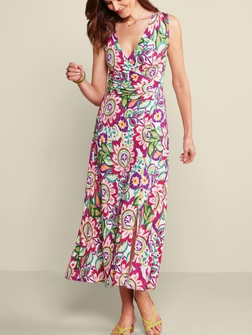 Soft Surroundings Colorful Floral Malee Rio Garden Maxi Dress Size XS